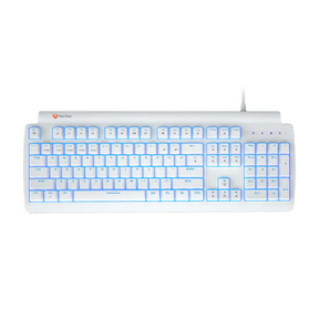 Meetion MK600MX blue switch Arabic mechanical rainbow keyboard – front view white