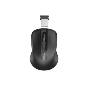 Meetion MiniGo BT compact wireless Bluetooth rechargeable mouse – front view black
