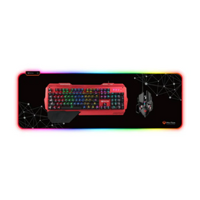 Meetion PD121 large RGB gaming mouse pad LED anti-slip – front view black