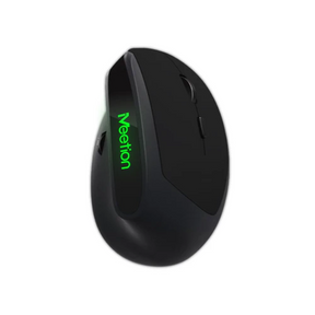 Meetion R390 ergonomic wireless vertical rechargeable mouse – front view black