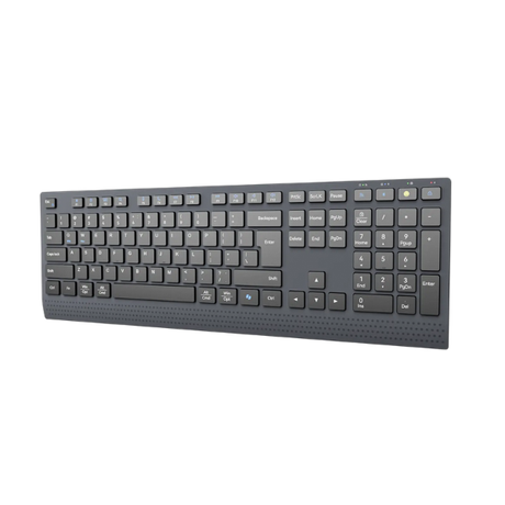 Meetion BTK2000 Rechargeable Wireless And Bluetooth Dual Mode Keyboard tilt left- Dokkan Tech