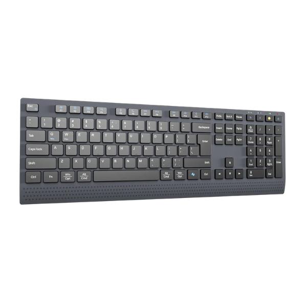 Meetion BTK2000 Rechargeable Wireless And Bluetooth Dual Mode Keyboard tilt right- Dokkan Tech