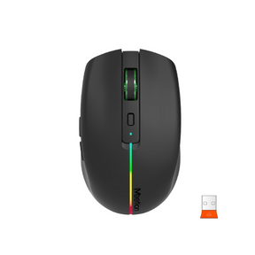 Meetion BTM002 dual-mode wireless Bluetooth rechargeable mouse – front view black