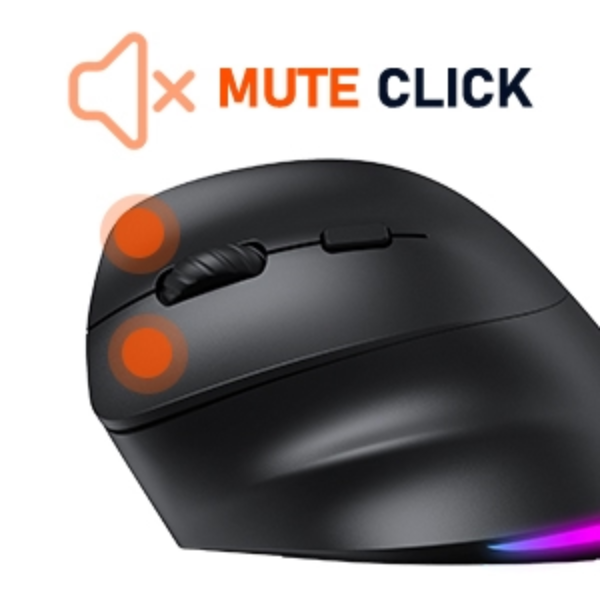 Meetion BTM010L Left-Handed Ergonomic Wireless & Bluetooth Rechargeable Mouse- Dokkantech