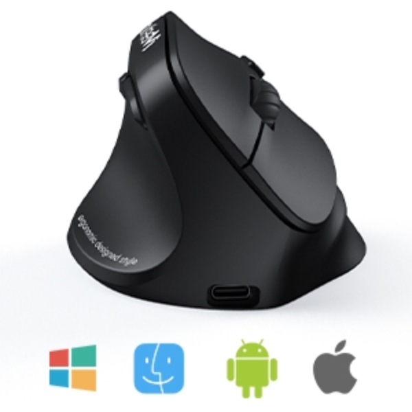 Meetion BTM010L Left-Handed Ergonomic Wireless & Bluetooth Rechargeable Mouse- Dokkantech