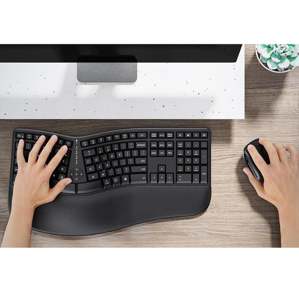 Meetion Director C Wireless Ergonomic Keyboard & Mouse Combo – Comfortable- DokanTech #
