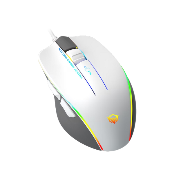 Meetion GM23 RGB Circulation Backlit Gaming Mouse  Ergonomic Design, Black & White- DokanTech #
