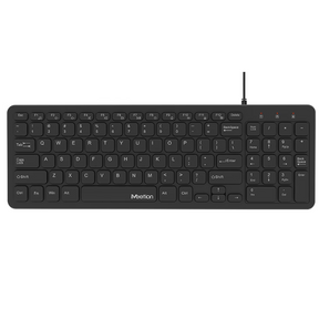 Meetion K410 ultra-thin wired keyboard compact comfortable – front view black