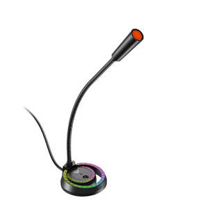 Meetion MC14 RGB backlit wired gaming microphone noise reduction plug and play – front view