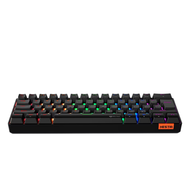 Meetion MK005 60% Mechanical   Gaming  Keyboard - Blue Switch, Black & White_Arabic- DokanTech #