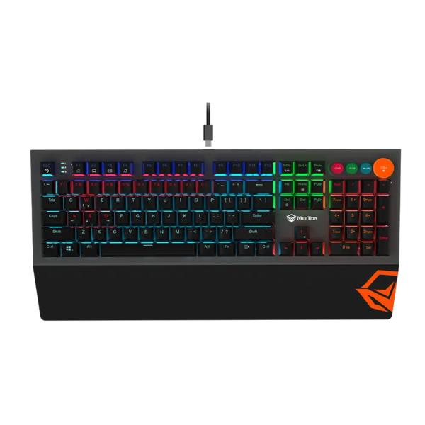 Meetion MK500 Basic Colorful Adjustable Rainbow Backlight Mechanical Gaming Keyboard OUTEMU Blue Switch Ara/En-Dokkantech#