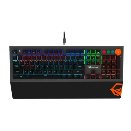 Meetion MK500 Basic Colorful Adjustable Rainbow Backlight Mechanical Gaming Keyboard OUTEMU Blue Switch Ara/En-Dokkantech#
