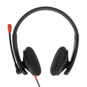 Meetion HP003 3.5mm wired dual-ear headset with noise-cancelling mic – front view