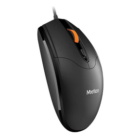 Meetion M362 wired mouse adjustable DPI ergonomic – front view black