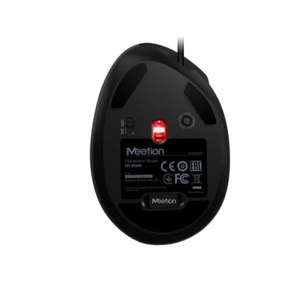 Meetion MT-M390 Vertical Wired Mouse – Ergonomic, LED, 5 Buttons#- Dokkantech