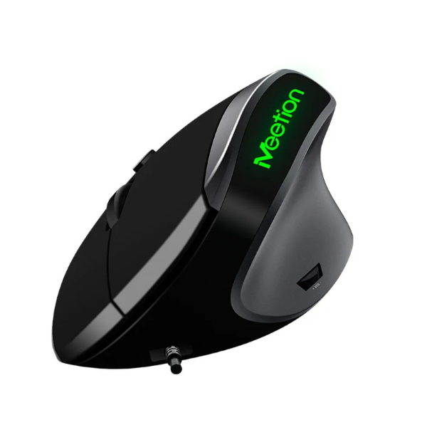 Meetion MT-M390 Vertical Wired Mouse – Ergonomic, LED, 5 Buttons#- Dokkantech