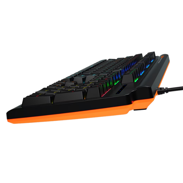 Meetion MT-MK600RD  Red Switch Mechanical Keyboard, Rainbow Backlight, Black & White, Arabic- DokanTech #
