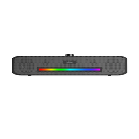 Meetion SP1001 RGB 2.0 USB wired desktop speakers – front view black
