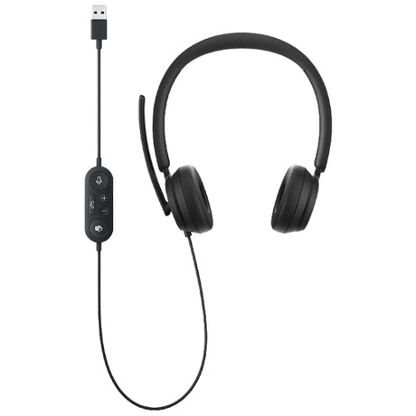 Microsoft Modern USB Headset - Wired Headset,On-Ear Stereo Headphones with Noise-Cancelling Microphone, USB-A Connectivity, In-Line Controls, PC/Mac/Laptop - Certified for Microsoft Teams - DokanTech #
