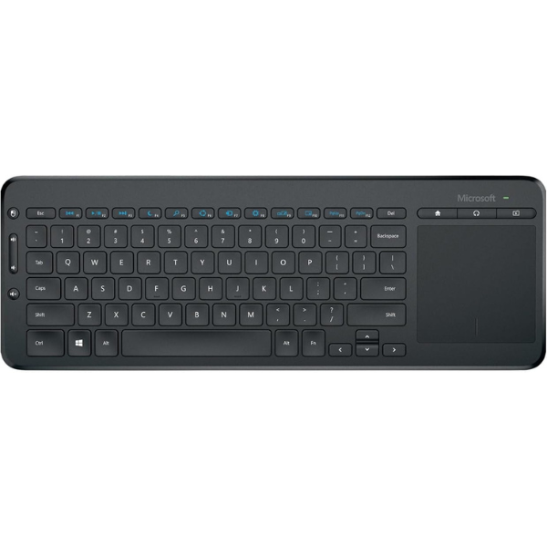 Microsoft Wireless All-In-One Media Keyboard with Track Pad – Black- DokanTech #