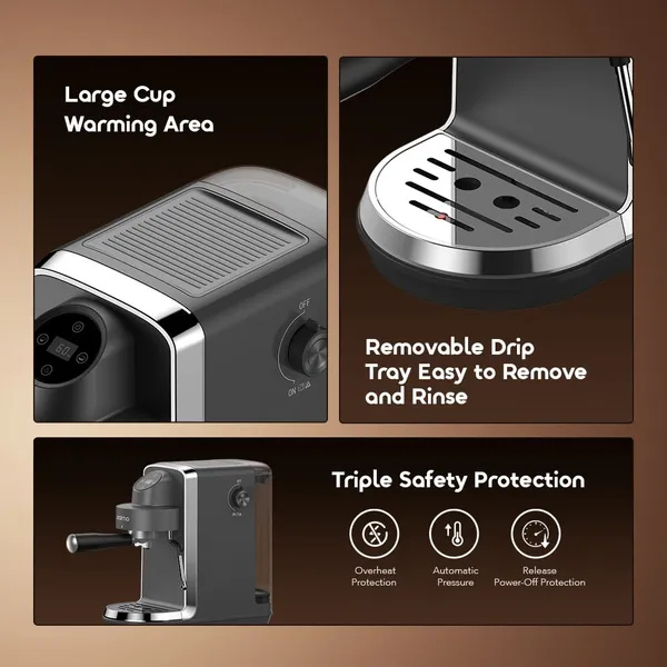 OraimoBrewSemiEspressoCoffeeMaker-Black-Features  -DokkanTech 
