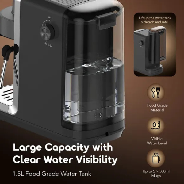 OraimoBrewSemiEspressoCoffeeMaker-Black-Features -DokkanTech 
