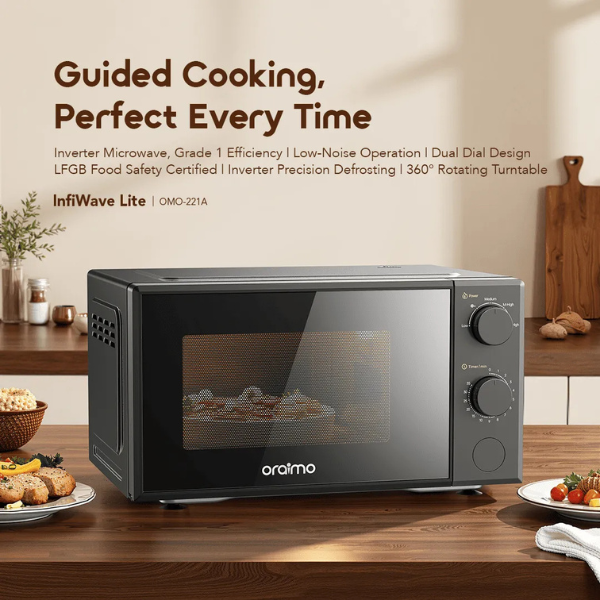 OraimoInfiWaveLite20LLowNoiseMicrowaveOven-Black-Features 5 -DokkanTech 