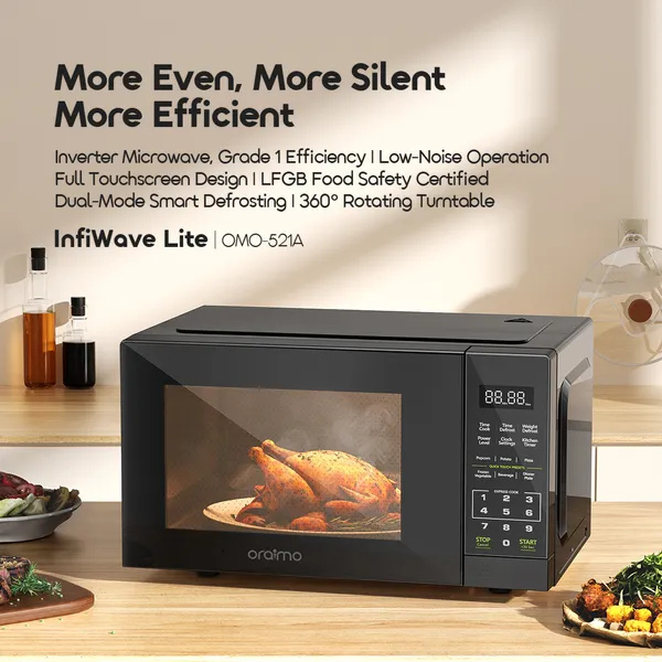 OraimoInfiWaveLite23LEnergy-SavingTouchscreenMicrowaveOven-Black-Features  5-DokkanTech 
