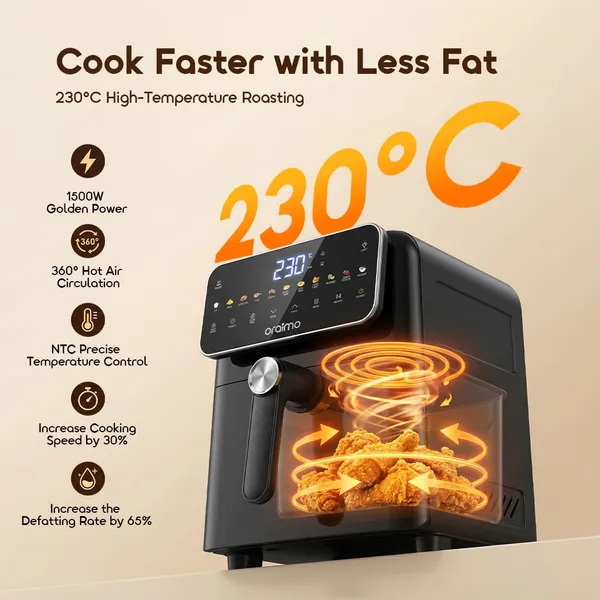 OraimoNutriFryS16LAll-MetalDesignForLow-OilWellnessFastCooking -DokkanTech