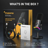 MAONO PD100X USB/XLR Dynamic Microphone -Black XLR CABLE NOT INCLUDED