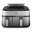 Philips NA555/09 5000 Series Dual Basket Airfryer 9L - Silver.
