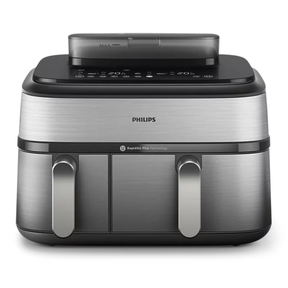 Philips NA555/09 5000 Series Dual Basket Airfryer 9L - Silver.