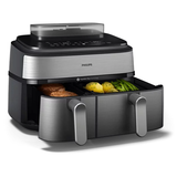 Philips NA555/09 5000 Series Dual Basket Airfryer 9L - Silver dokkan tech.