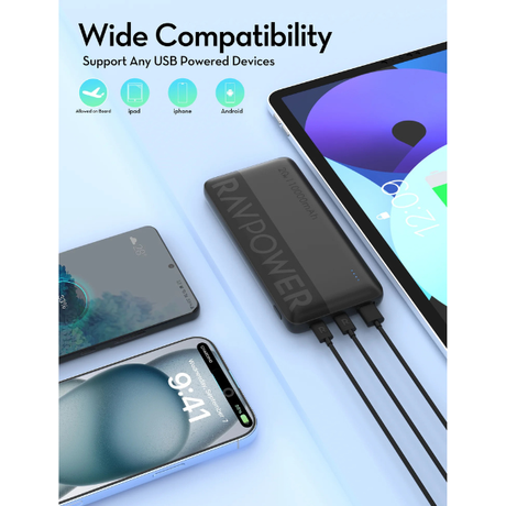 RAVPowerPD20W10000mAh3-PortPowerBank- DokkanTech