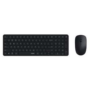 Rapoo 9320M multi-mode wireless keyboard and mouse combo Arabic English – front view black