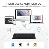 Rapoo Mini E9050L Wireless Keyboard – Light Grey, Arabic/English Layout-dokantech