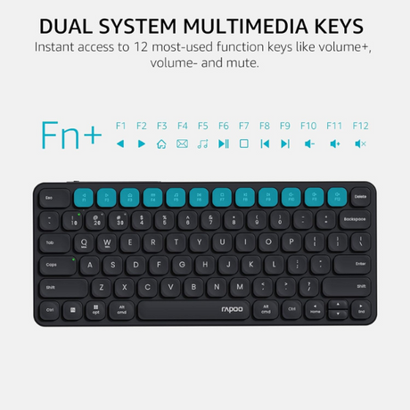 Rapoo Mini E9050L Wireless Keyboard – Light Grey, Arabic/English Layout-dokantech