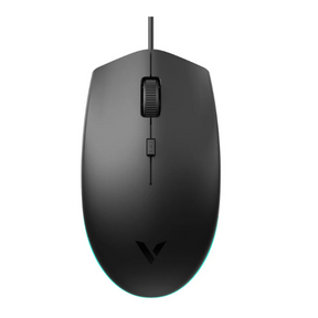 Rapoo V11S optical wired gaming mouse ergonomic adjustable DPI – front view black