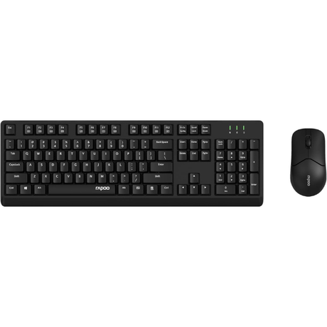 RapooX1500WirelessKeyboardandMouseComboAra-Black - DokkanTech