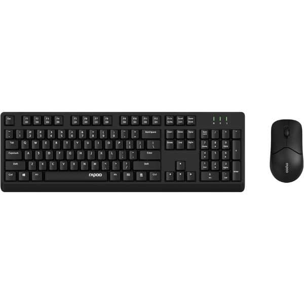 Rapoo X1500 wireless keyboard and mouse combo Arabic - black main view