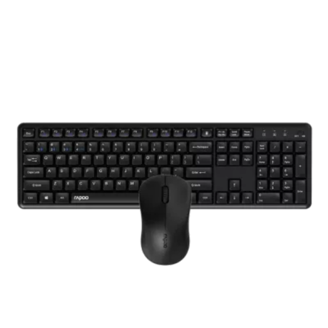 RapooX1500WirelessKeyboardandMouseComboAra-Black - DokkanTech