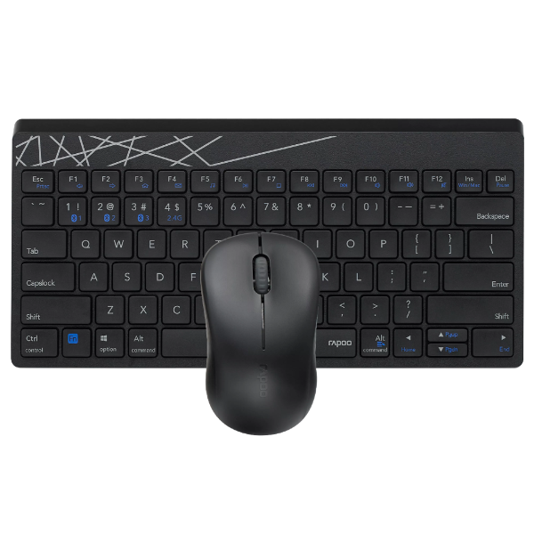 Rapoo_8000M_Wireless_Keyboard_Mouse_Combo_Multi-Mode_Black-AraEn_9-dokantech#