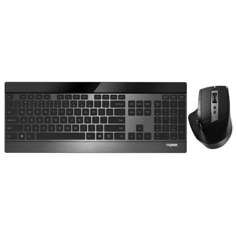 Rapoo 9900M Multi-mode Wireless Keyboard and Mouse Combo Ara - Black 