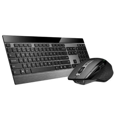 Rapoo 9900M Multi-mode Wireless Keyboard and Mouse Combo Ara - Black Tilted Right dokkan tech