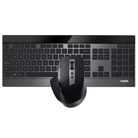 Rapoo 9900M Multi-mode Wireless Keyboard and Mouse Combo Ara - Black dokkan tech