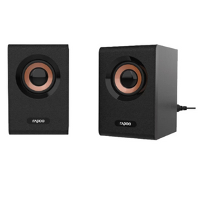 Rapoo A80 wired stereo speaker clear sound – front view black