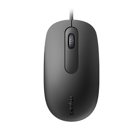 Rapoo N200 wired optical mouse 1000 DPI ambidextrous – front view black