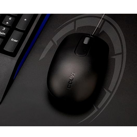 Rapoo N200 Wired Optical Mouse – 1000 DPI, Ambidextrous, Plug & Play#Dokkantech