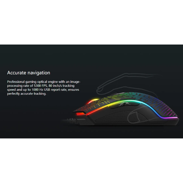 Rapoo V25S Optical Wired Gaming Mouse - Black - Dokkantech