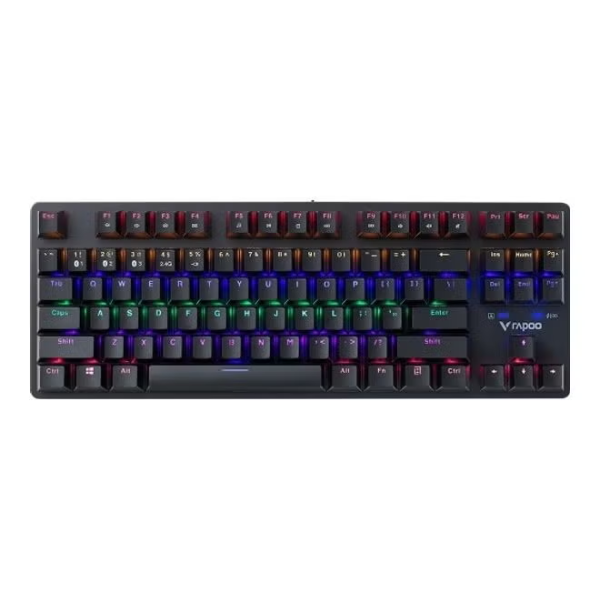 Rapoo V500PRO 87 Mechanical Gaming Keyboard – Blue Switch, Black - Dokkantech